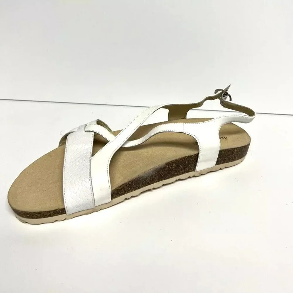 David Tate Womens Genius Sandal White Size 10W